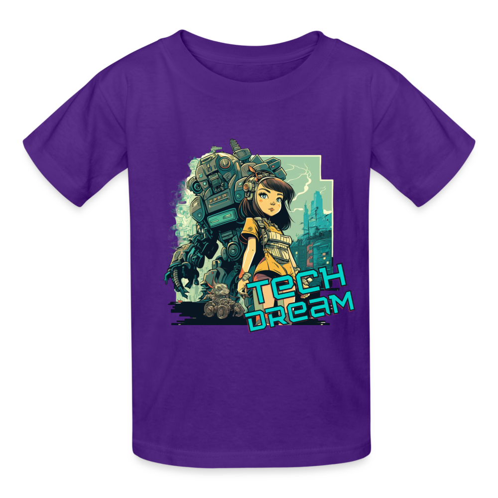 Tech Dream - Gildan Ultra Cotton Youth T-Shirt - purple