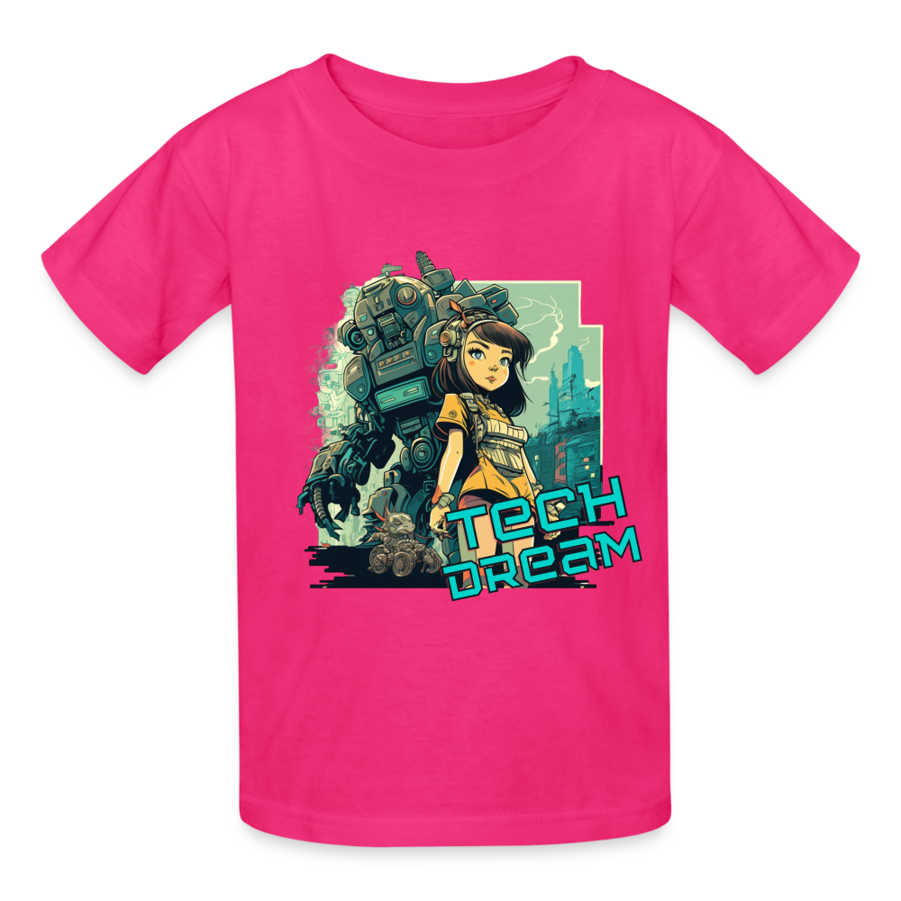 Tech Dream - Gildan Ultra Cotton Youth T-Shirt - fuchsia