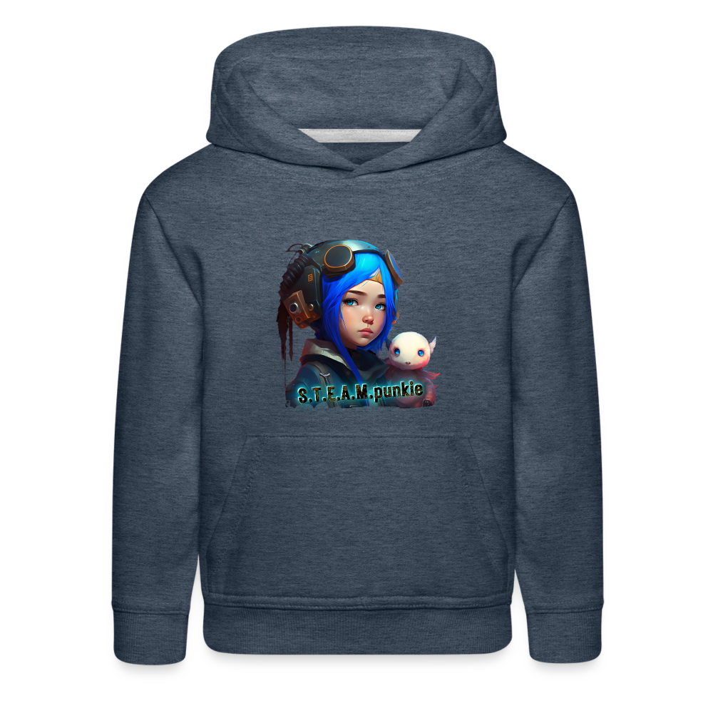 S.T.E.A.M. punkie - Kids‘ Premium Hoodie - heather denim