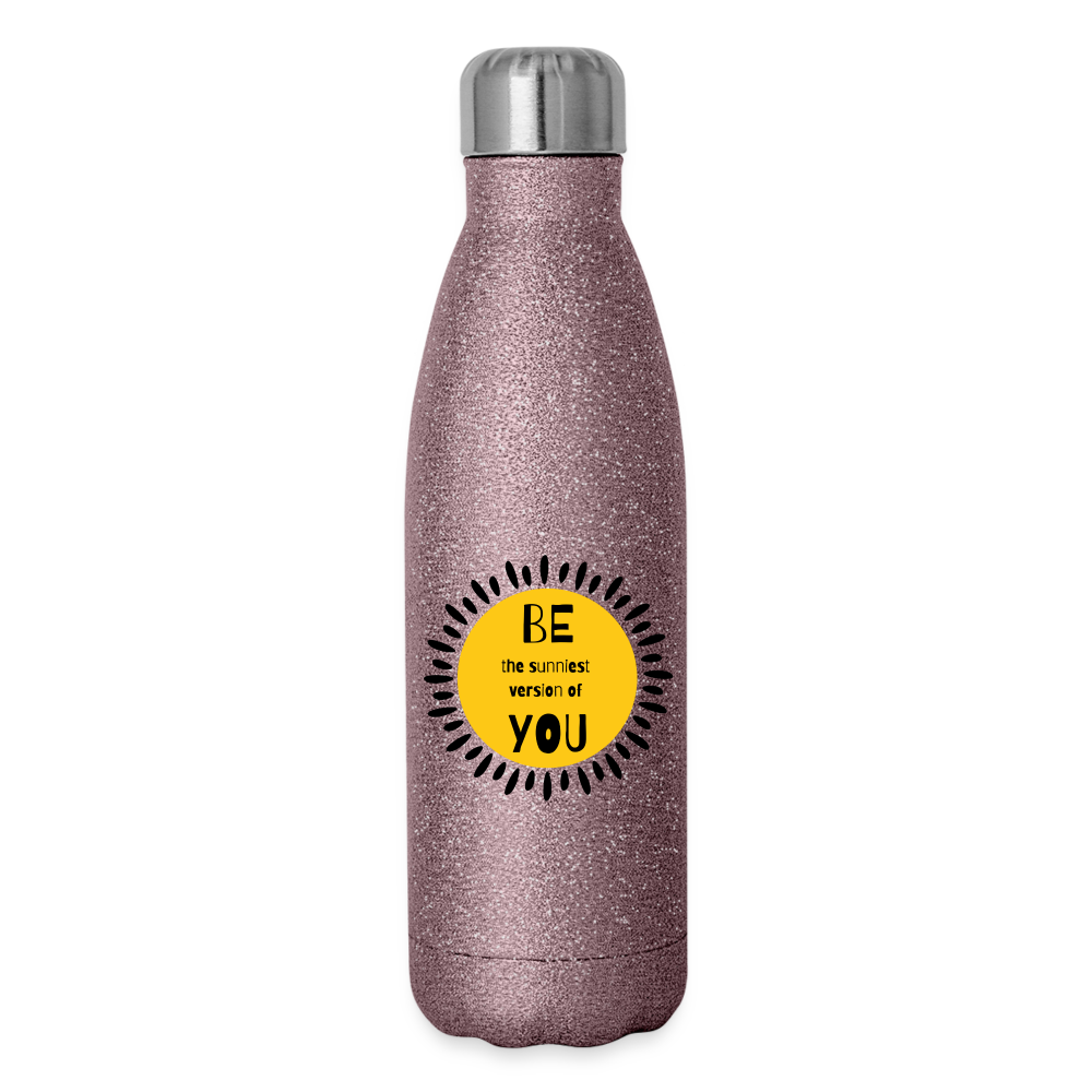 SAMPLE 2-Sided: Insulated Stainless Steel Water Bottle - pink glitter