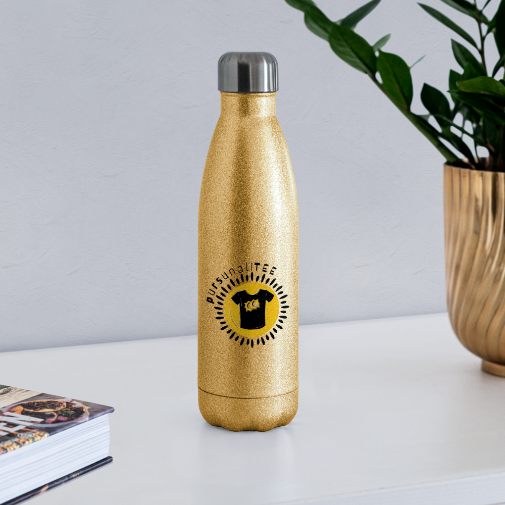 SAMPLE 2-Sided: Insulated Stainless Steel Water Bottle - gold glitter