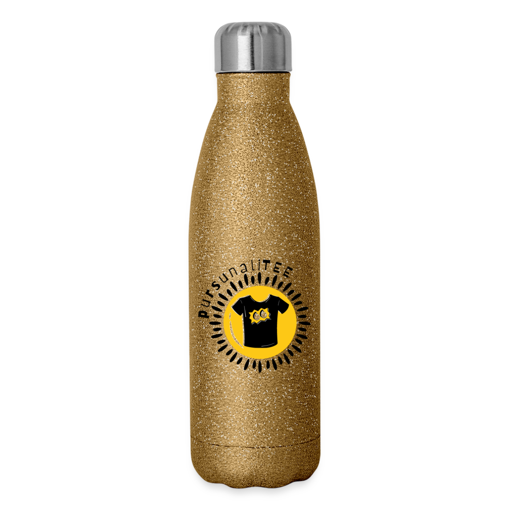 SAMPLE 2-Sided: Insulated Stainless Steel Water Bottle - gold glitter