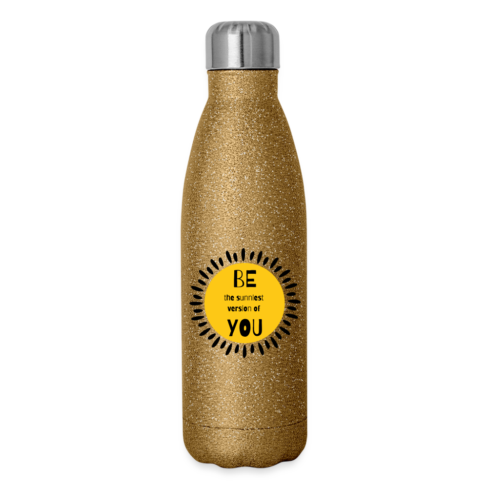SAMPLE 2-Sided: Insulated Stainless Steel Water Bottle - gold glitter