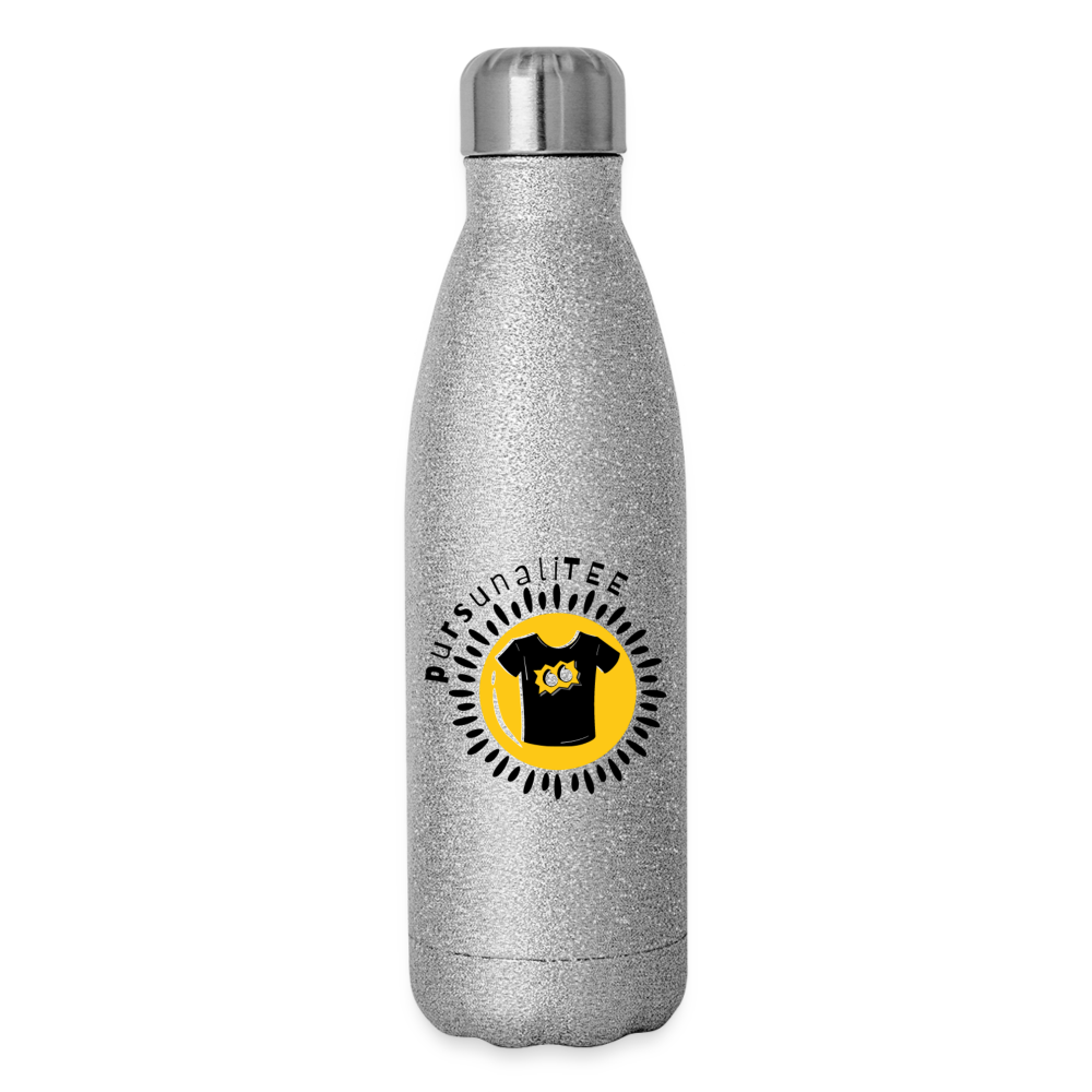 SAMPLE 2-Sided: Insulated Stainless Steel Water Bottle - silver glitter