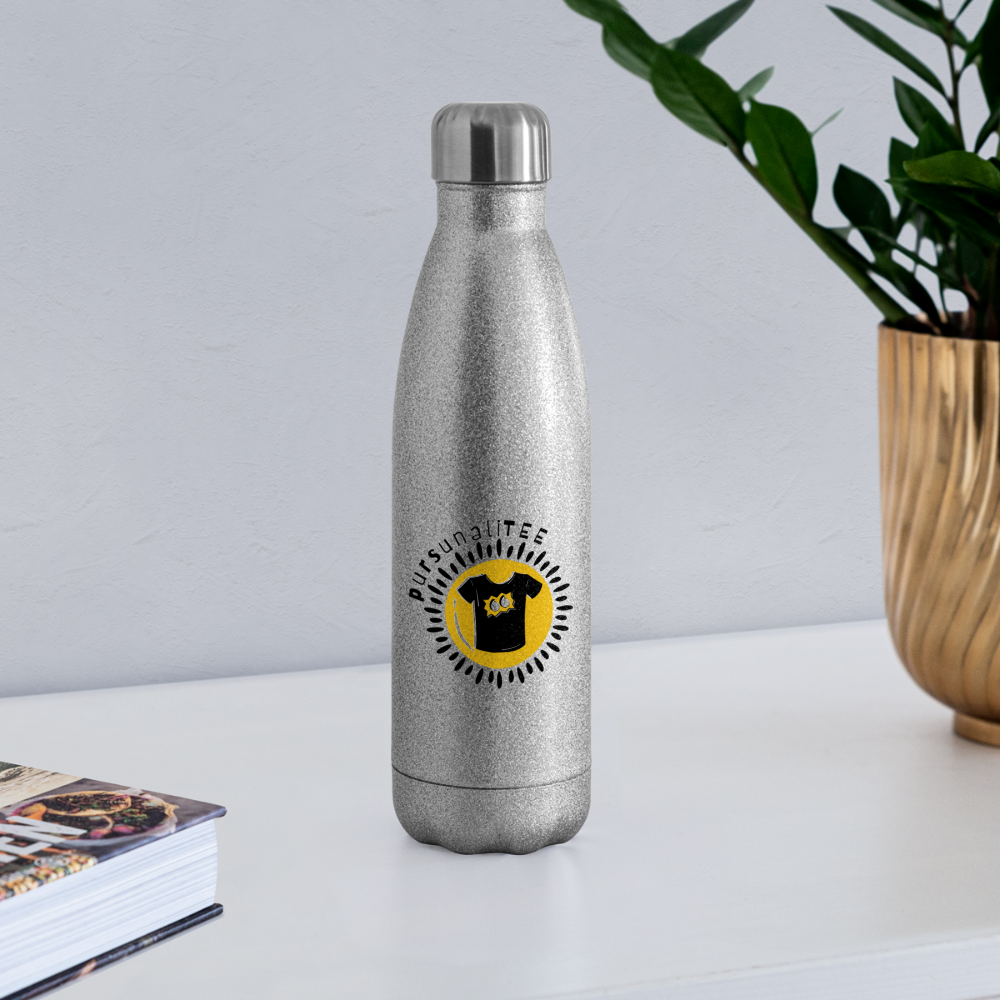 SAMPLE 2-Sided: Insulated Stainless Steel Water Bottle - silver glitter