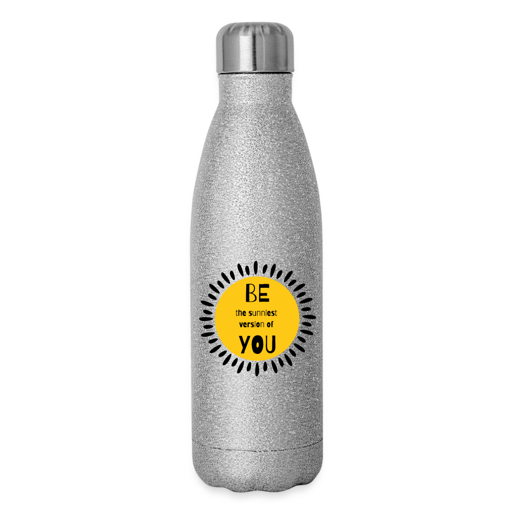 SAMPLE 2-Sided: Insulated Stainless Steel Water Bottle - silver glitter