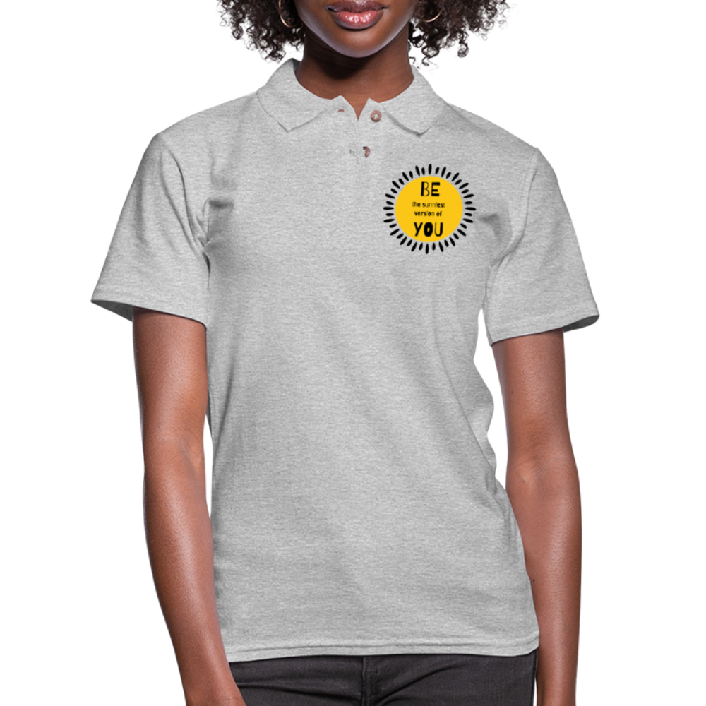 SAMPLE: Women's Pique Polo Shirt - heather gray