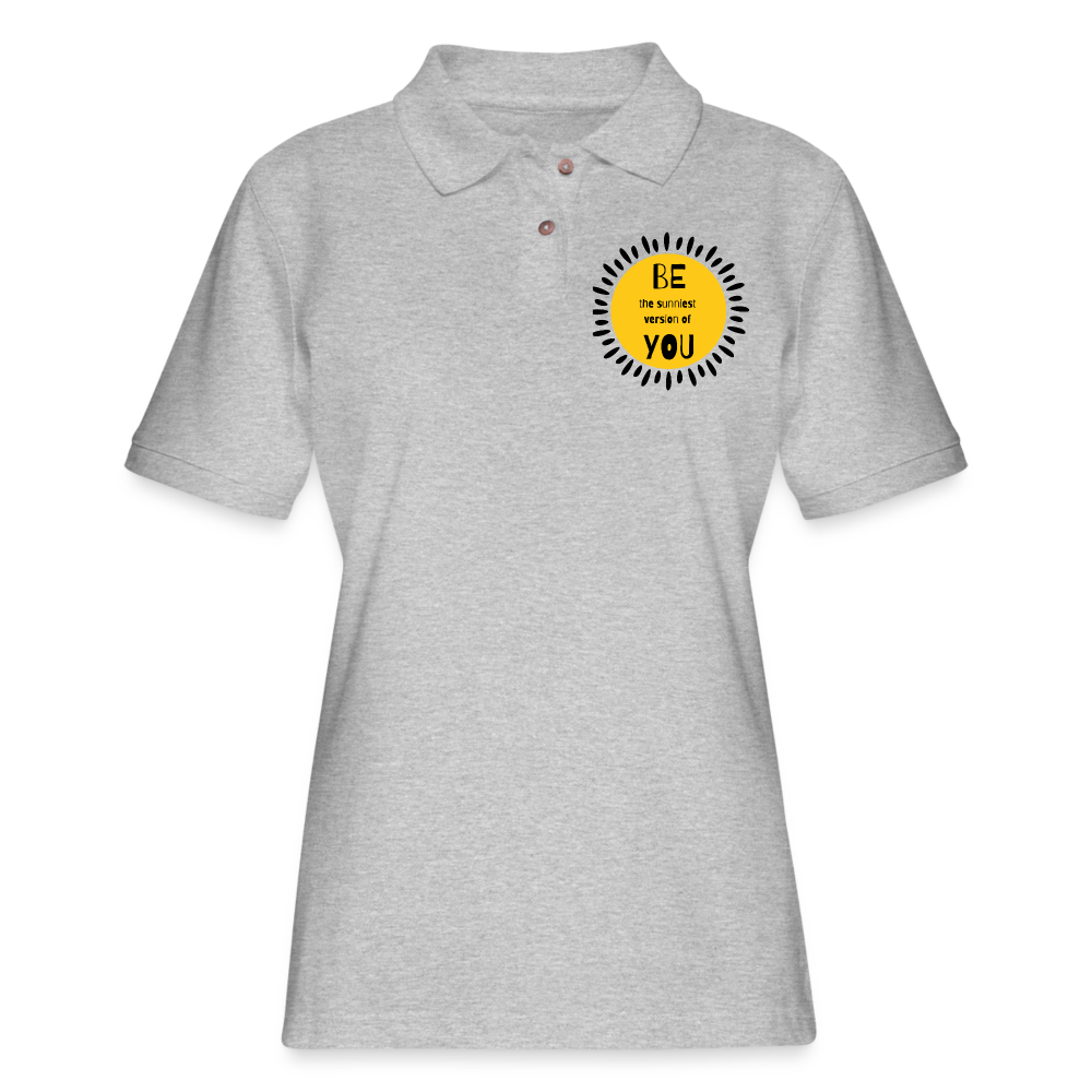SAMPLE: Women's Pique Polo Shirt - heather gray