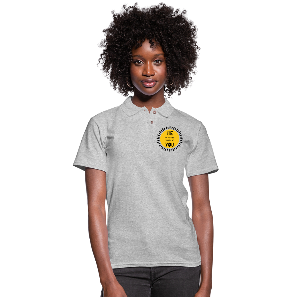 SAMPLE: Women's Pique Polo Shirt - heather gray