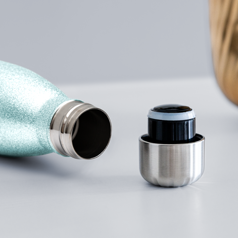 CUSTOM WBS: Insulated Stainless Steel Water Bottle - turquoise glitter