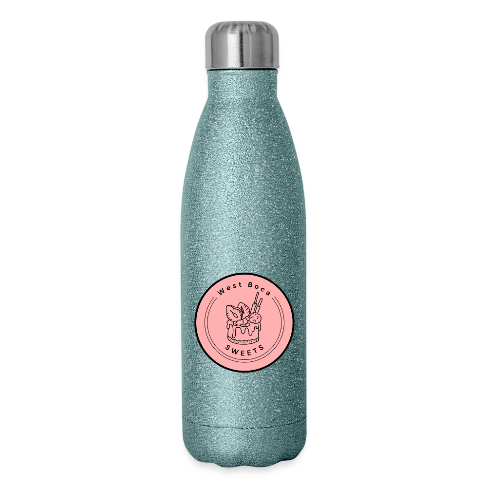 CUSTOM WBS: Insulated Stainless Steel Water Bottle - turquoise glitter