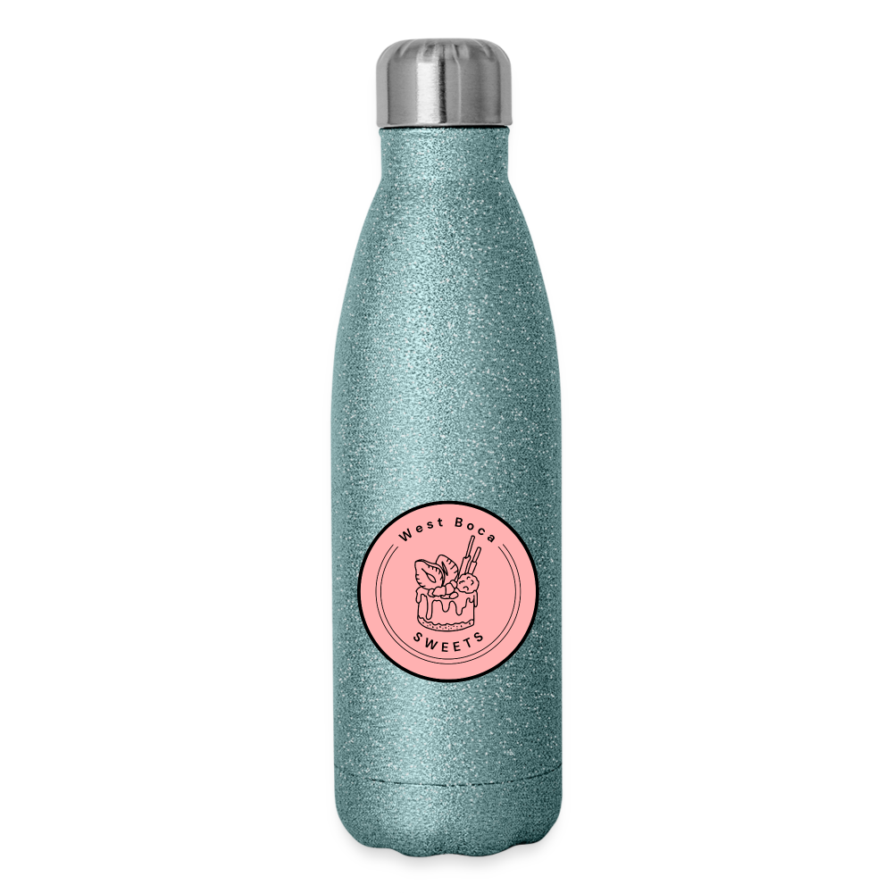 CUSTOM WBS: Insulated Stainless Steel Water Bottle - turquoise glitter