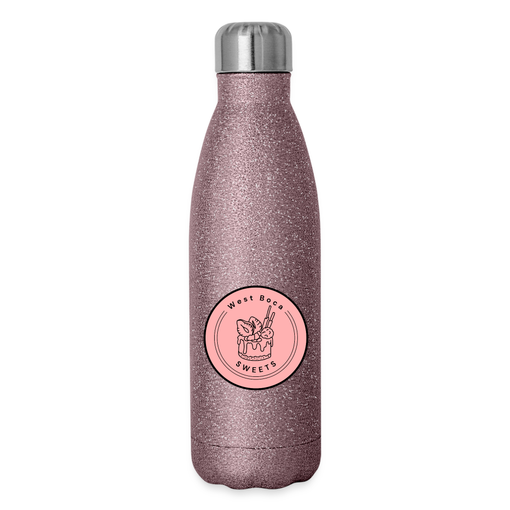CUSTOM WBS: Insulated Stainless Steel Water Bottle - pink glitter