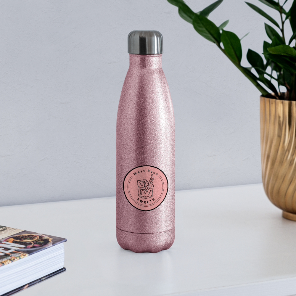 CUSTOM WBS: Insulated Stainless Steel Water Bottle - pink glitter