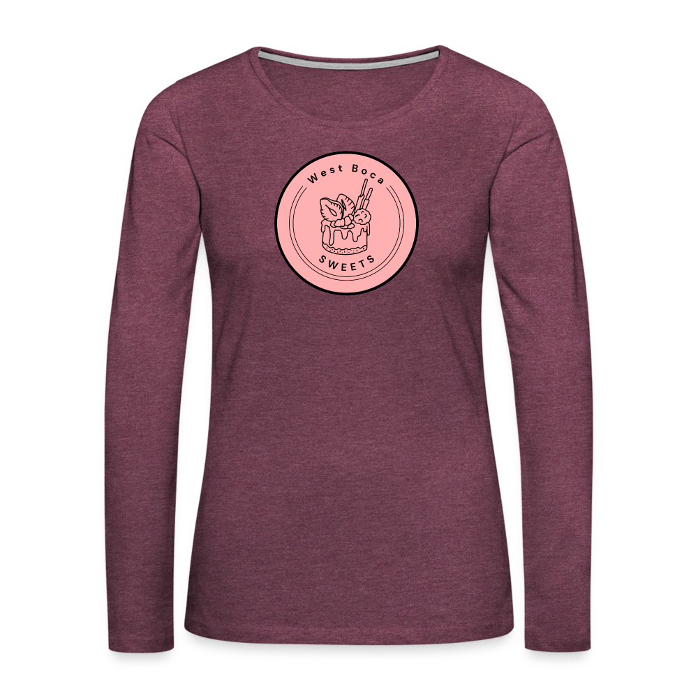 CUSTOM WBS: Women's Premium Long Sleeve T-Shirt - heather burgundy