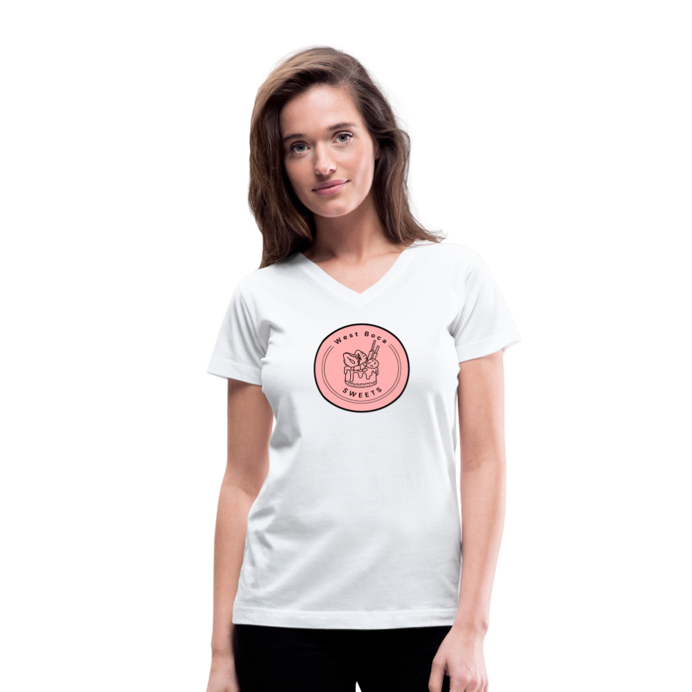 CUSTOM WBS: Women's V-Neck T-Shirt - white