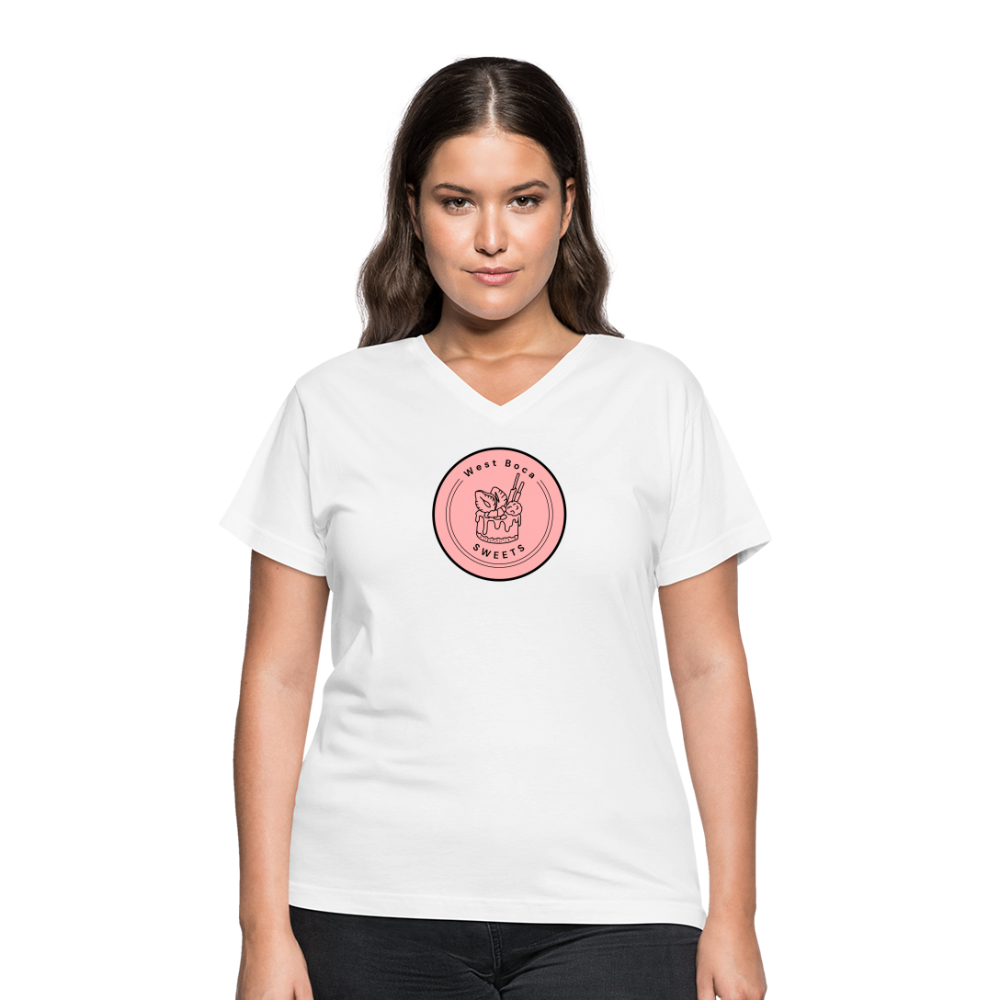 CUSTOM WBS: Women's V-Neck T-Shirt - white