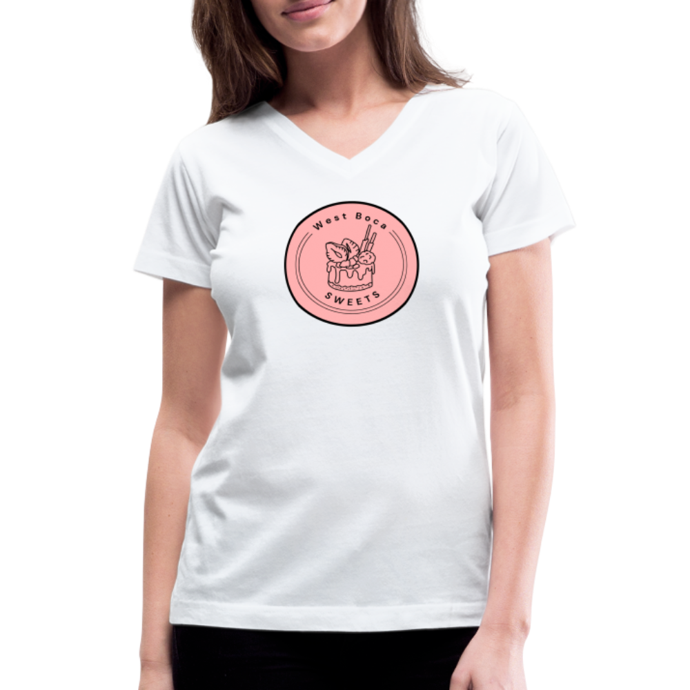 CUSTOM WBS: Women's V-Neck T-Shirt - white