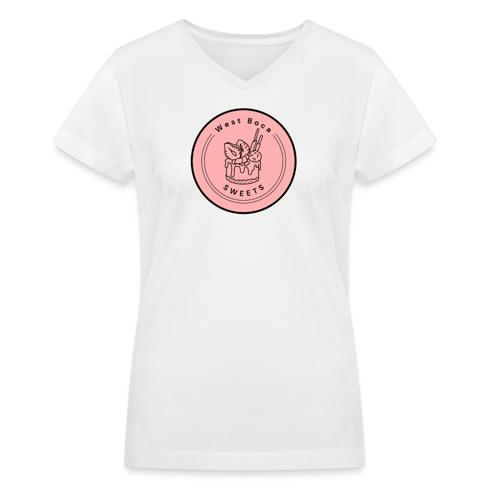 CUSTOM WBS: Women's V-Neck T-Shirt - white
