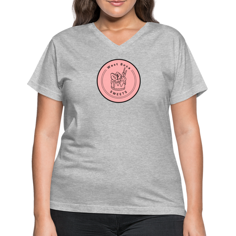 CUSTOM WBS: Women's V-Neck T-Shirt - gray