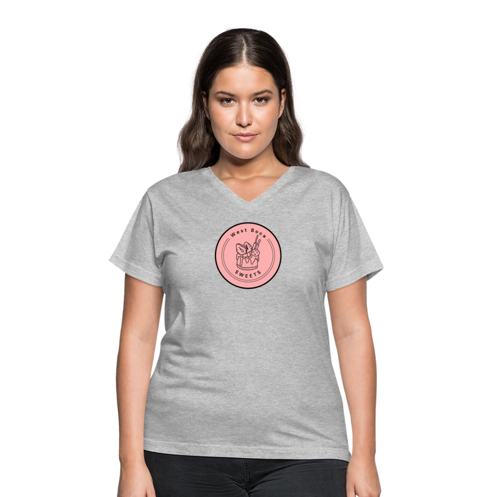 CUSTOM WBS: Women's V-Neck T-Shirt - gray