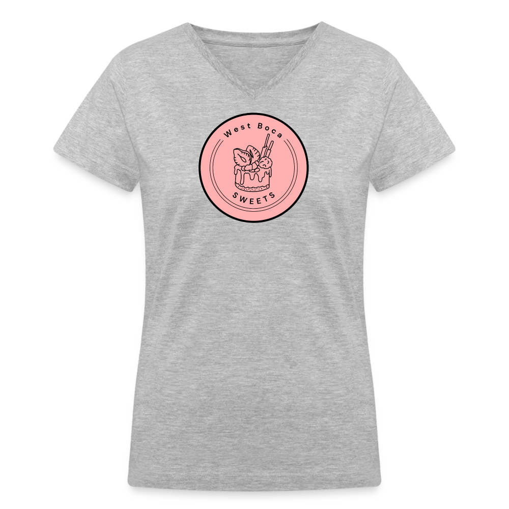 CUSTOM WBS: Women's V-Neck T-Shirt - gray