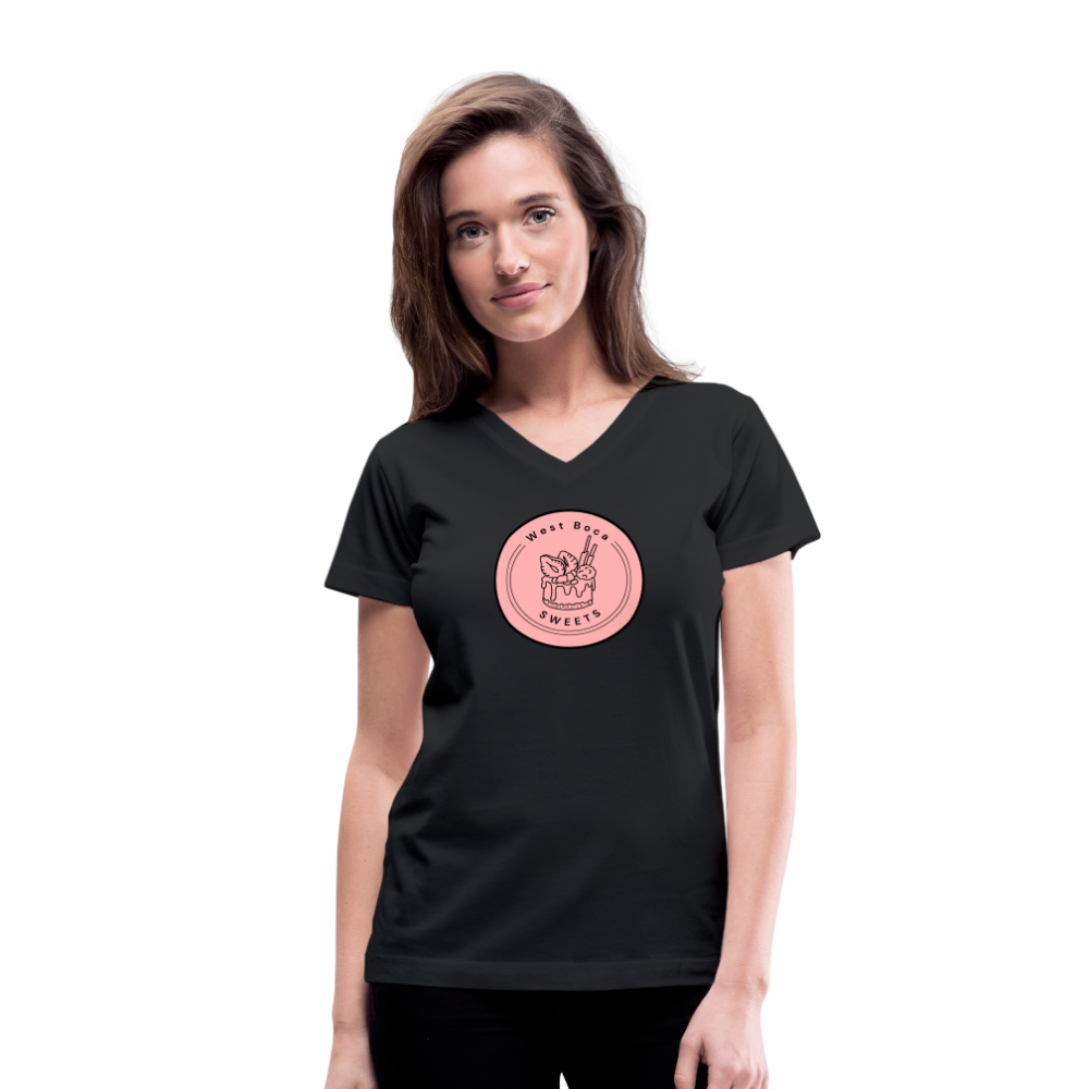 CUSTOM WBS: Women's V-Neck T-Shirt - black