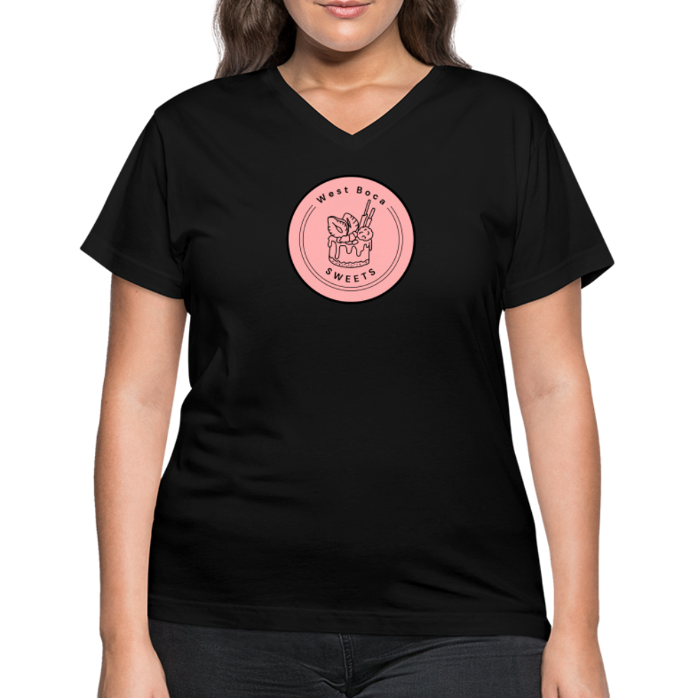 CUSTOM WBS: Women's V-Neck T-Shirt - black