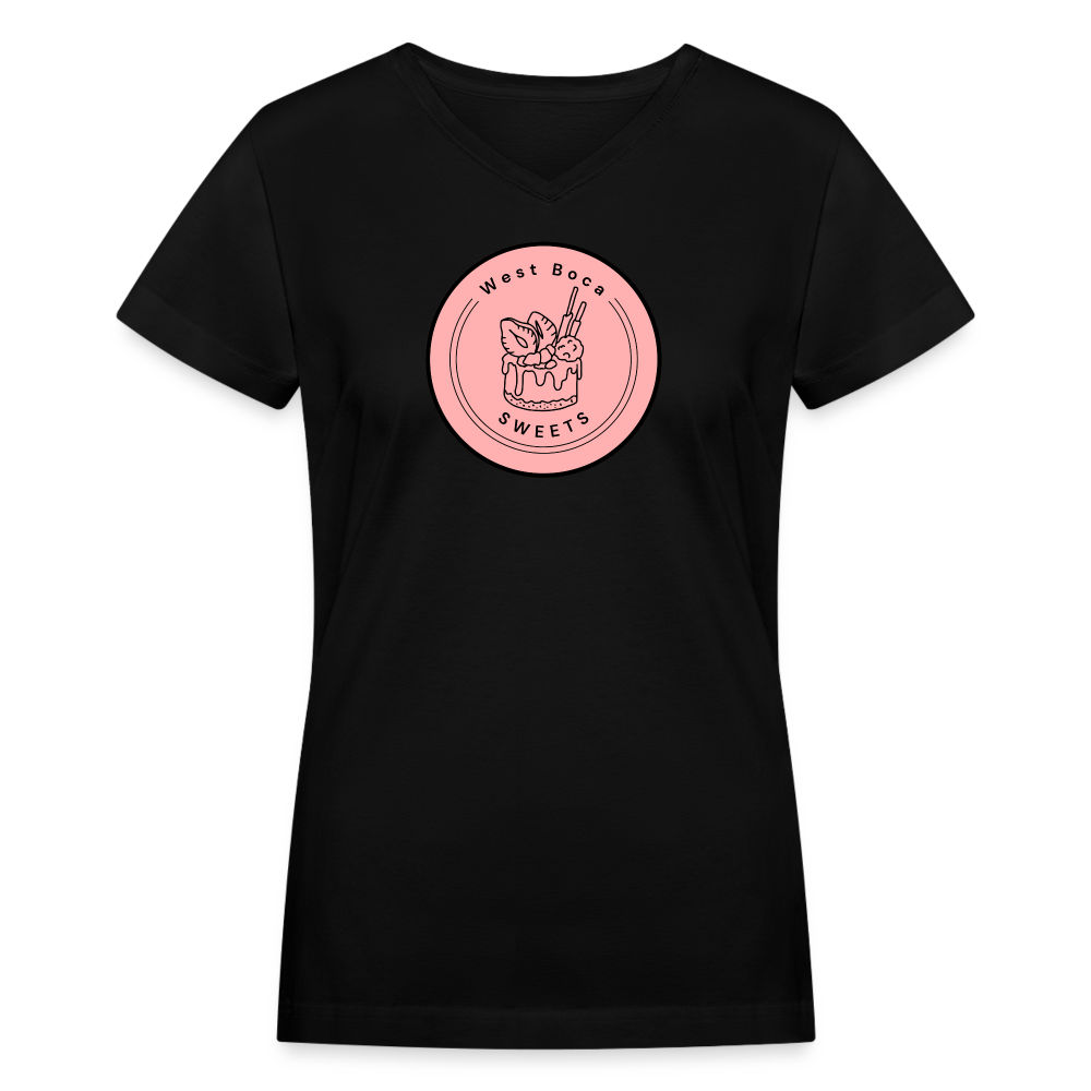 CUSTOM WBS: Women's V-Neck T-Shirt - black
