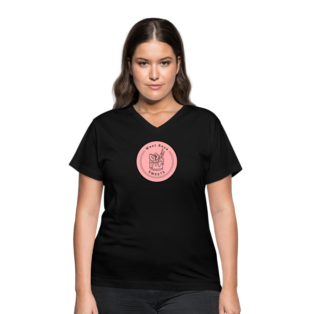 CUSTOM WBS: Women's V-Neck T-Shirt - black