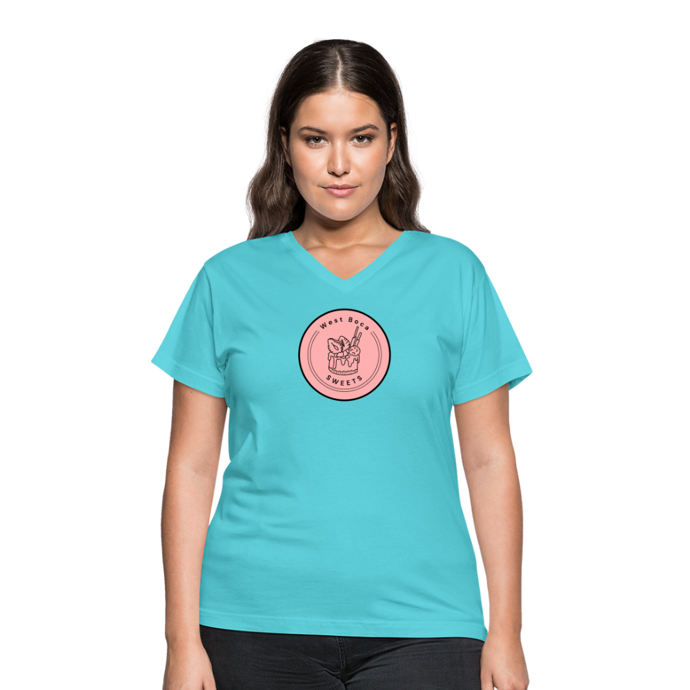 CUSTOM WBS: Women's V-Neck T-Shirt - aqua