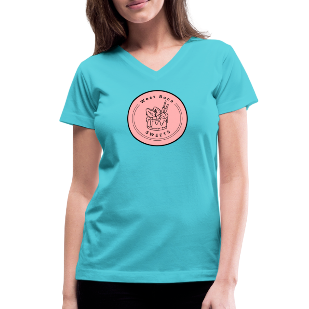 CUSTOM WBS: Women's V-Neck T-Shirt - aqua