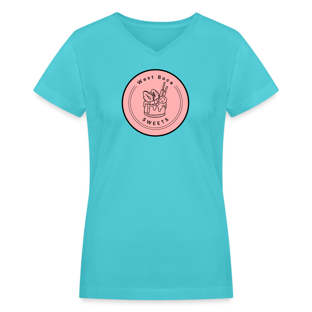 CUSTOM WBS: Women's V-Neck T-Shirt - aqua