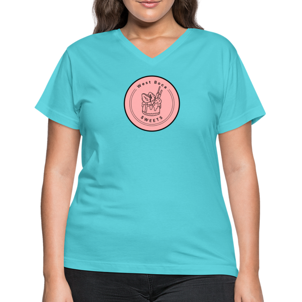 CUSTOM WBS: Women's V-Neck T-Shirt - aqua