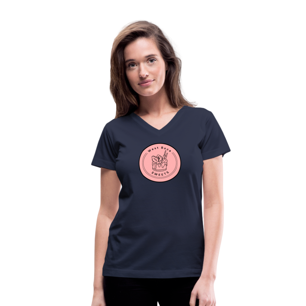CUSTOM WBS: Women's V-Neck T-Shirt - navy