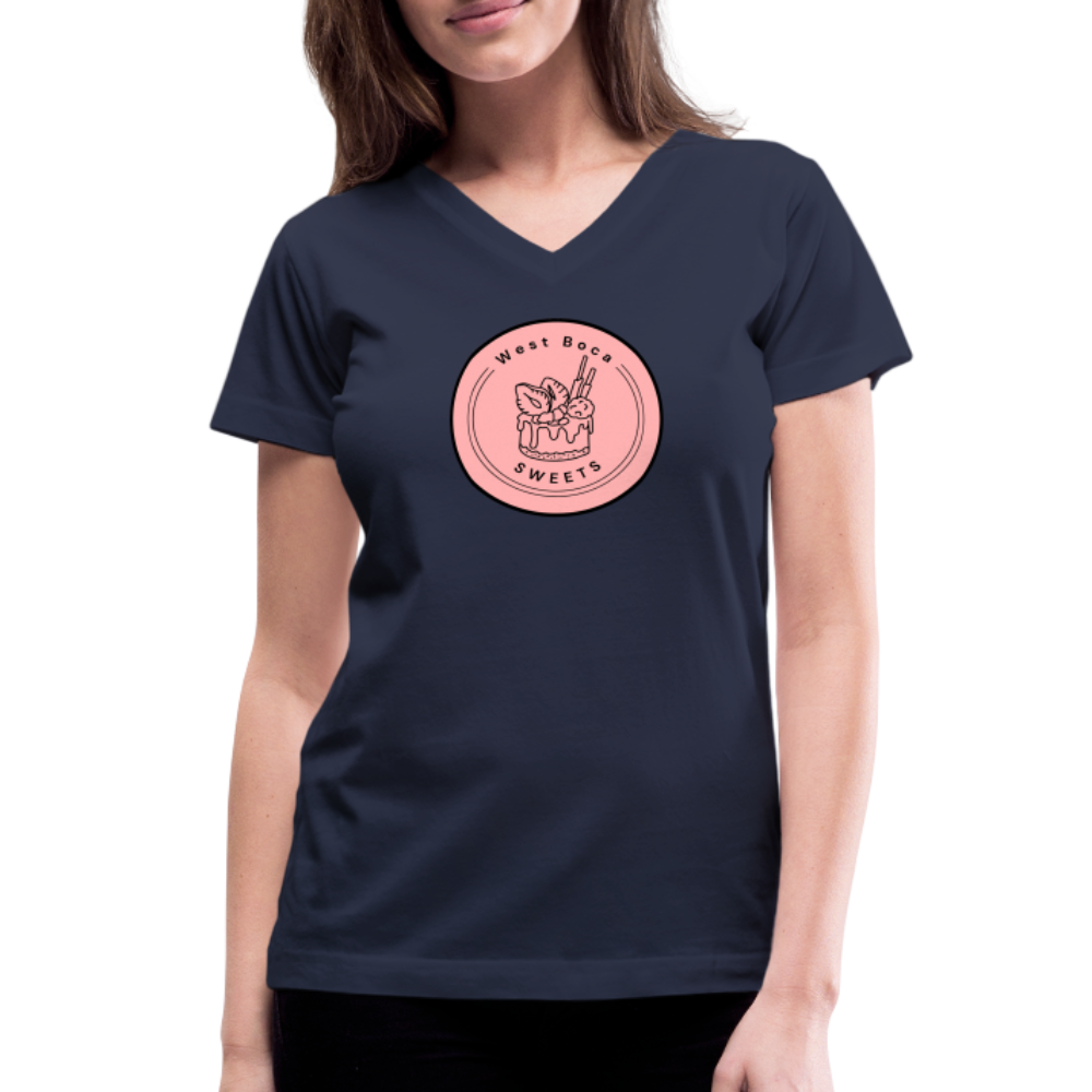 CUSTOM WBS: Women's V-Neck T-Shirt - navy