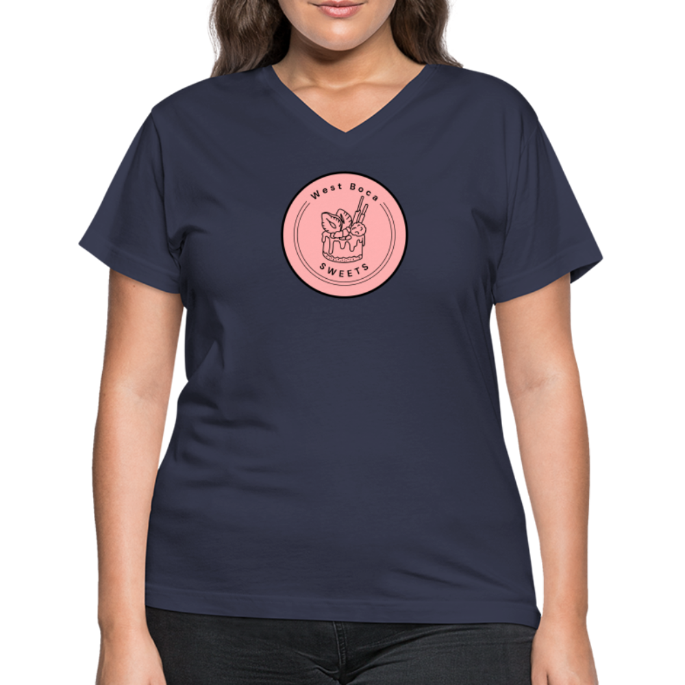 CUSTOM WBS: Women's V-Neck T-Shirt - navy