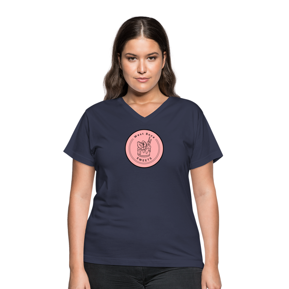 CUSTOM WBS: Women's V-Neck T-Shirt - navy