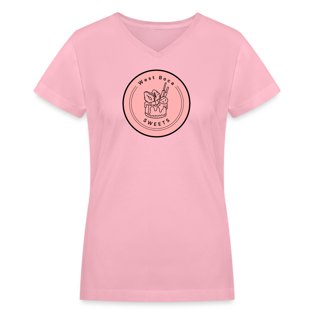 CUSTOM WBS: Women's V-Neck T-Shirt - pink
