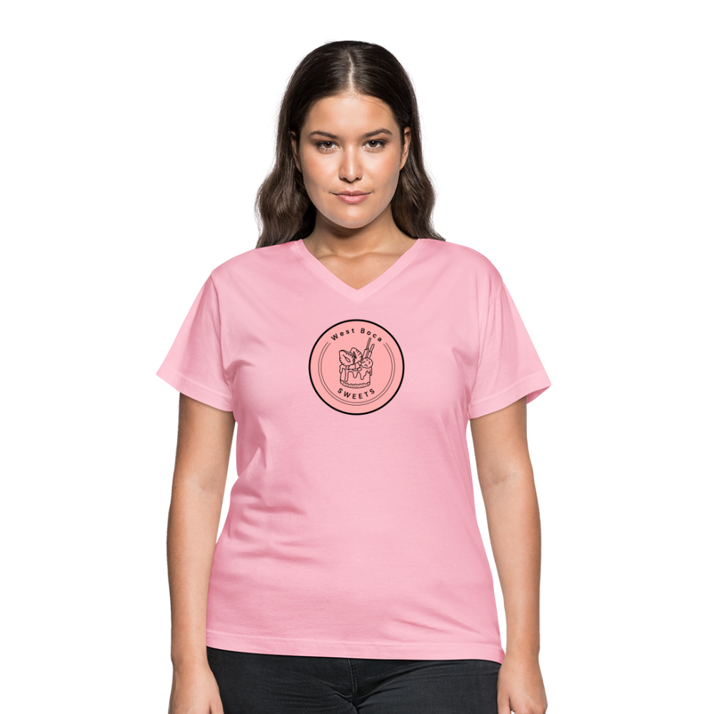 CUSTOM WBS: Women's V-Neck T-Shirt - pink
