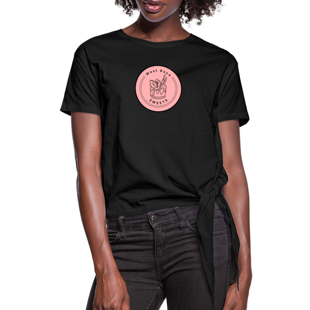 CUSTOM WBS: Women's Knotted T-Shirt - black