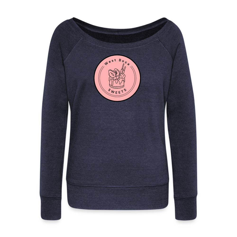 CUSTOM WBS: Women's Wideneck Sweatshirt - melange navy