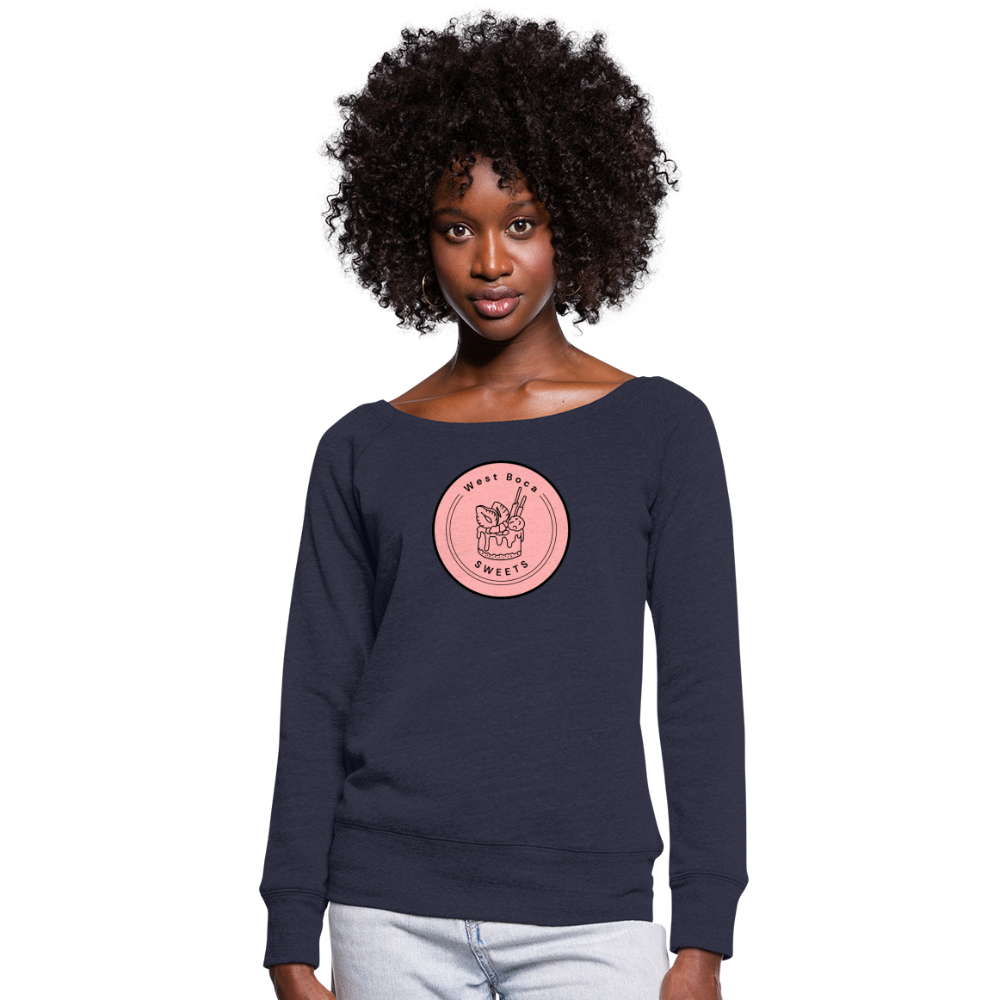 CUSTOM WBS: Women's Wideneck Sweatshirt - melange navy