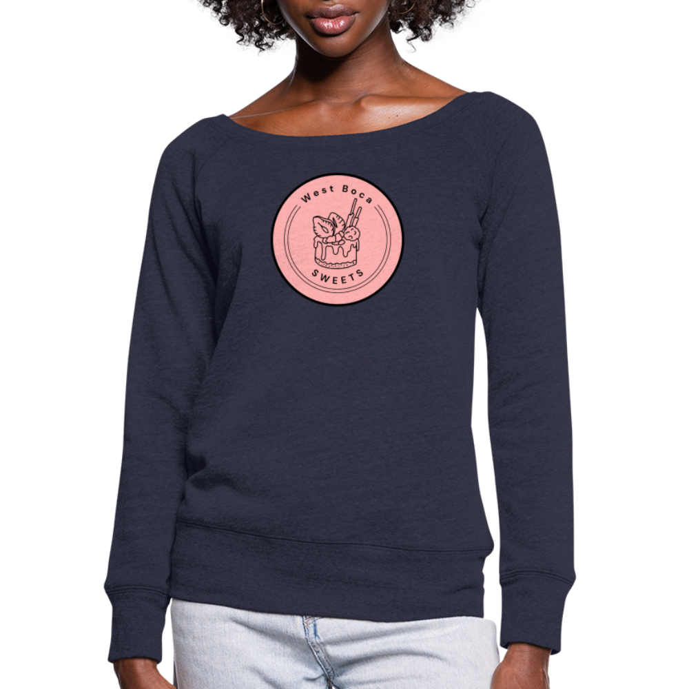 CUSTOM WBS: Women's Wideneck Sweatshirt - melange navy