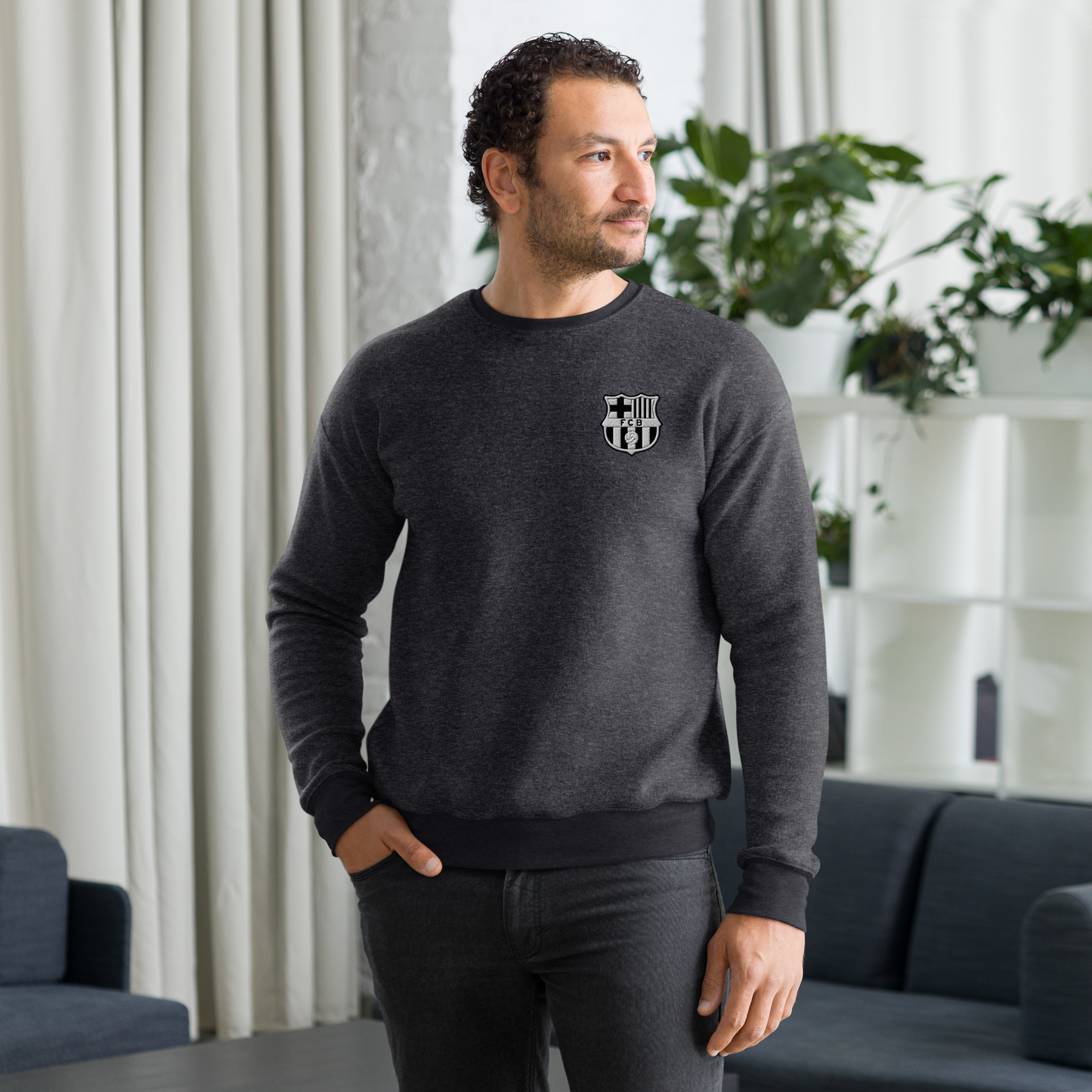 FCB Embroidered - Unisex sueded fleece sweatshirt