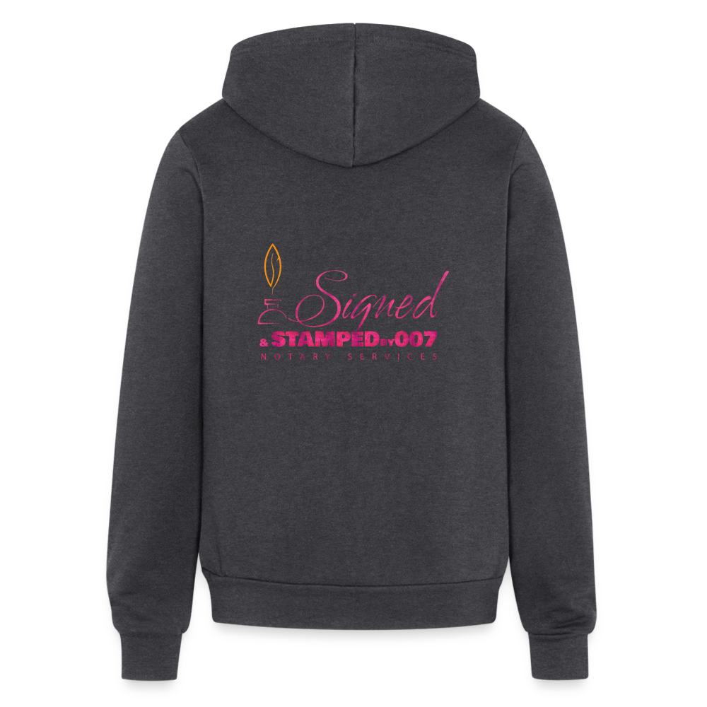 Pnk 2-Sided Bella + Canvas Unisex Full Zip Hoodie - charcoal grey