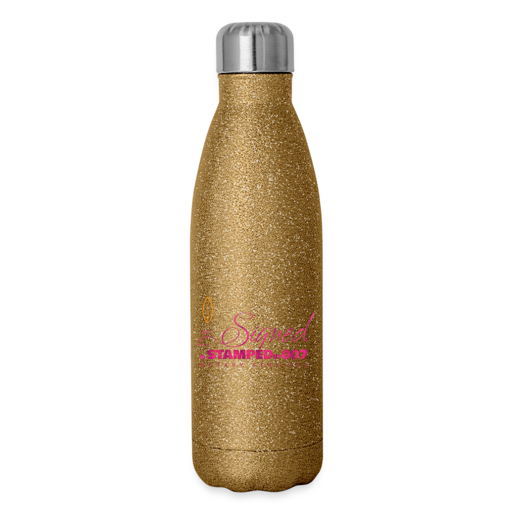 Insulated Stainless Steel Water Bottle - gold glitter