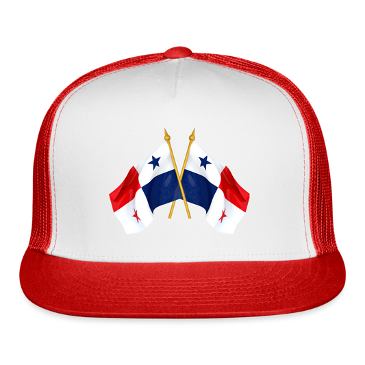 Panama Flags Waving - Trucker Cap - white/red