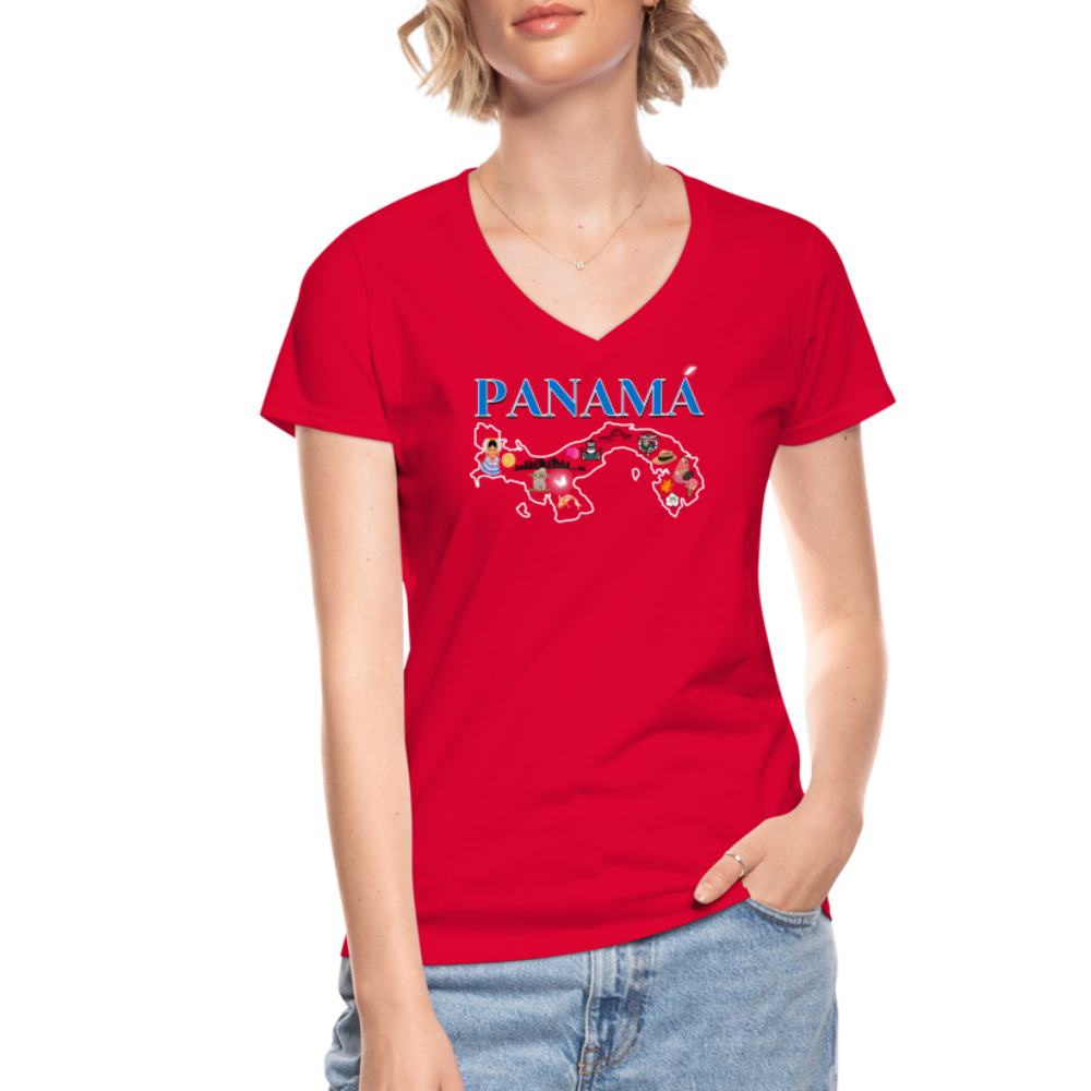 Panamanian Patria - Women's V-Neck T-Shirt - red