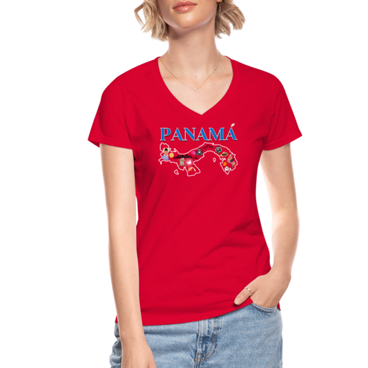 Panamanian Patria - Women's V-Neck T-Shirt - red